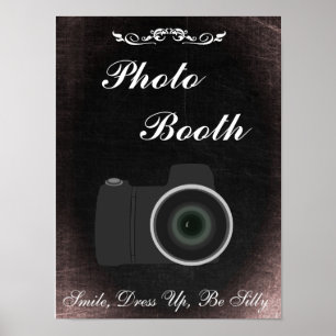 Póster Rótulo boda para Photo Booth, estilo pizarra