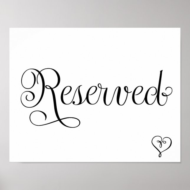 Póster Rótulo Boda reservado (Frente)