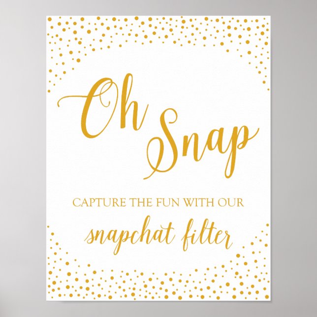 Póster Rótulo boda - Rótulo Boda Snapchat Confetti (Frente)