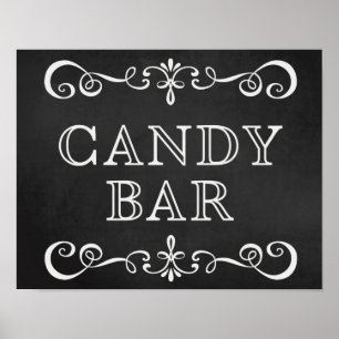 Póster Rótulo boda - Rótulo Chalkboard Boda de Bar Candy