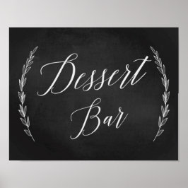 Póster Rótulo boda - Rótulo Chalkboard Boda de bar postre