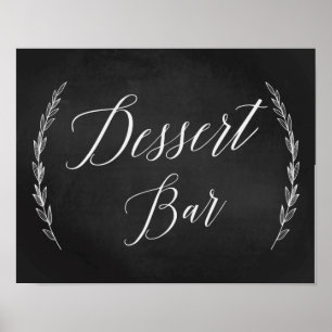 Póster Rótulo boda - Rótulo Chalkboard Boda de bar postre