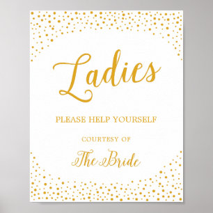 Póster Rótulo boda - Rótulo de confetti de baño femenino