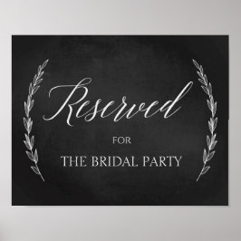 Póster Rótulo boda - Rótulo de tablero de cuadros reserva