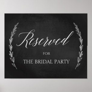 Póster Rótulo boda - Rótulo de tablero de cuadros reserva