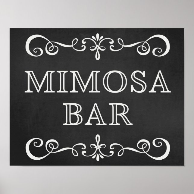 Póster Rótulo boda - Rótulo del Boda del bar Mimosa Chalk (Frente)