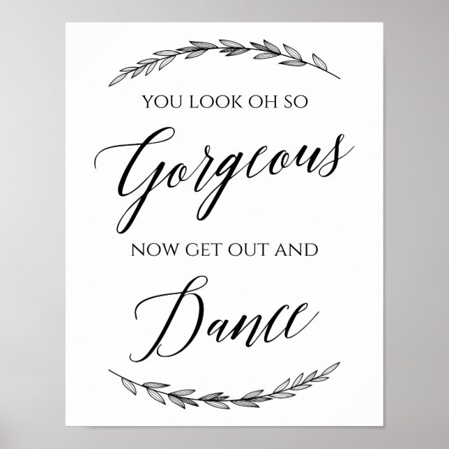 Póster Rótulo boda - Rótulo del Boda del piso de baile (Frente)