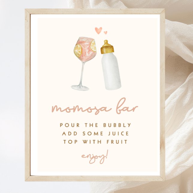 Póster Rótulo Boho Baby Shower Momosa Bar (Subido por el creador)