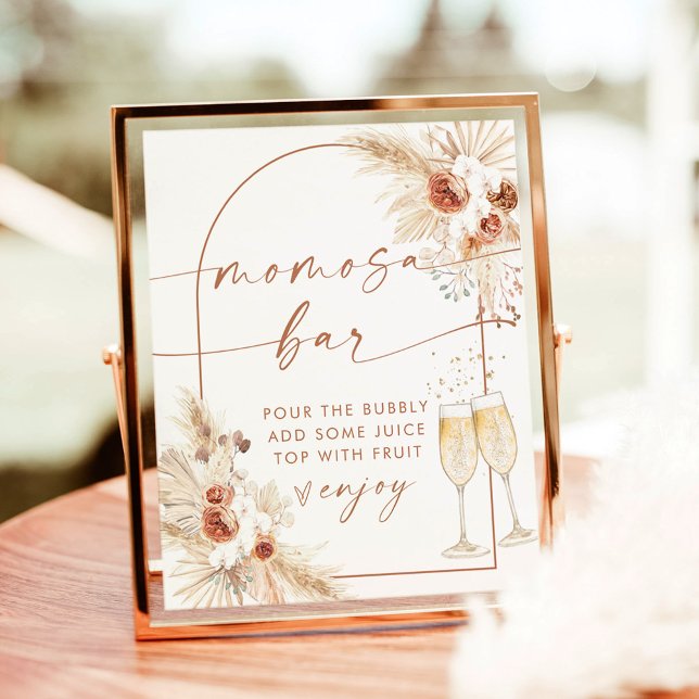 Póster Rótulo Boho Baby Shower Momosa Bar | Pampas Grass (Subido por el creador)