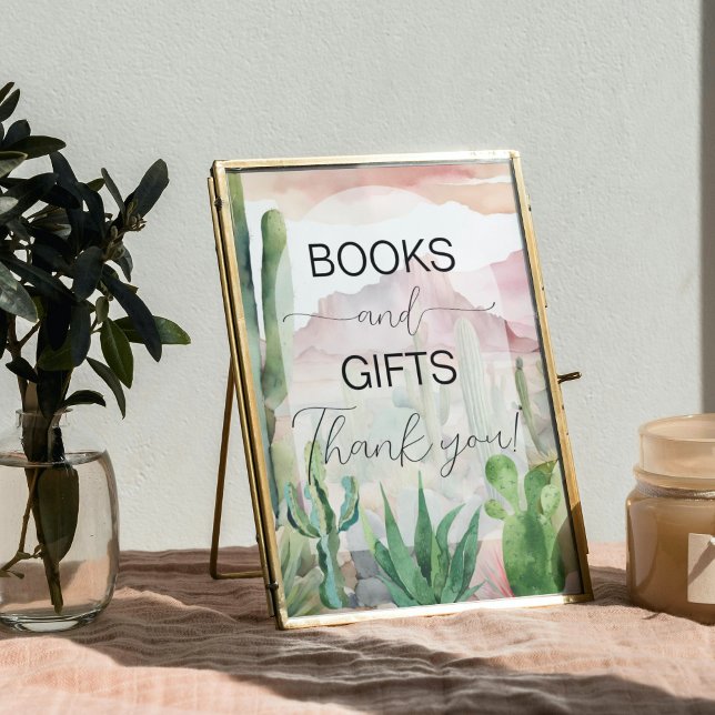 Póster Rótulo Boho Desert Cactus Baby Shower Books & Gift (Subido por el creador)