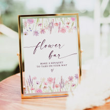 Rótulo Boho Pink Wildflower Flower Bar