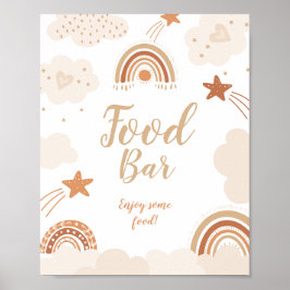 Póster Rótulo Boho Rainbow Food Bar