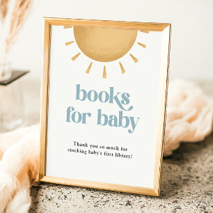 Póster Rótulo Boho Sunshine Baby Shower Books
