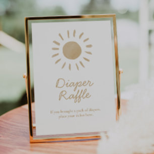 Póster Rótulo Boho Sunshine Baby Shower Diaper Raffle
