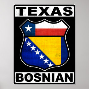 Póster Rótulo bosnio-americano de Texas