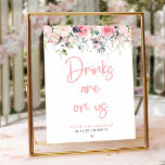 Póster Rótulo Bridal Shower Bar<br><div class="desc">Este moderno Rótulo Bridal Shower Bar presenta un diseño rosa moda con elegantes flores silvestres acuáticas, perfecto para una celebración de primavera o verano. El diseño moderno y elegante, acentuado por delicados elementos florales, aporta un toque de sofisticación a la zona del bar, creando un bonito punto de referencia para...</div>