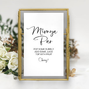 Póster Rótulo Bridal Shower Mimosa Bar