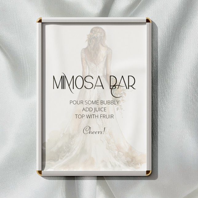 Póster Rótulo Bride Boda Gown Mimosa Bar (Subido por el creador)