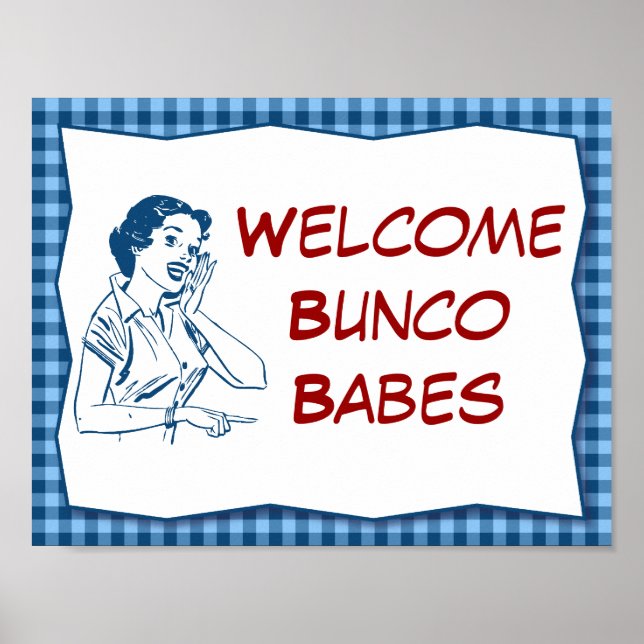 Póster Rótulo Bunco Babes de bienvenida retro (Frente)