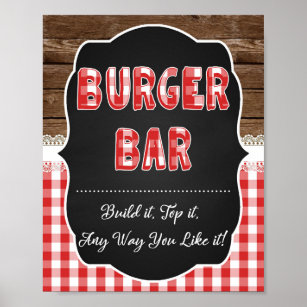 Póster Rótulo Burger Bar - Red Baby Q