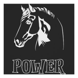 Póster Rótulo Cabeza de Poder de Cabeza de Caballo