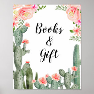 Póster Rótulo Cactus Greenery Baby Books and Gifts