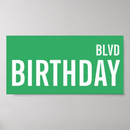 Póster Rótulo callejero Cumpleaños Boulevard Rótulo de de