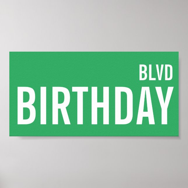 Póster Rótulo callejero Cumpleaños Boulevard Rótulo de de (Frente)