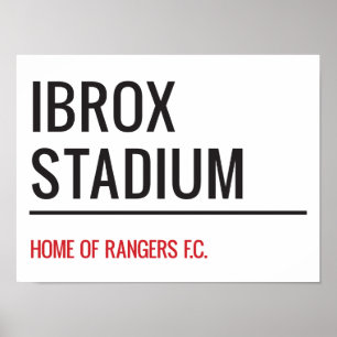 Póster Rótulo Callejero del Estadio Ibrox