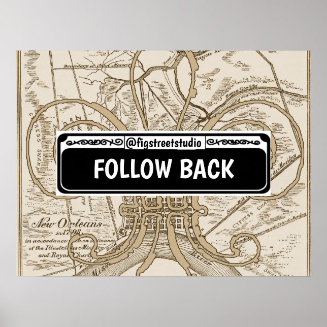 Póster Rótulo callejero, Nueva Orleans, editar texto, Pos (Frente)