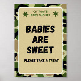 Póster Rótulo Camo Baby Shower