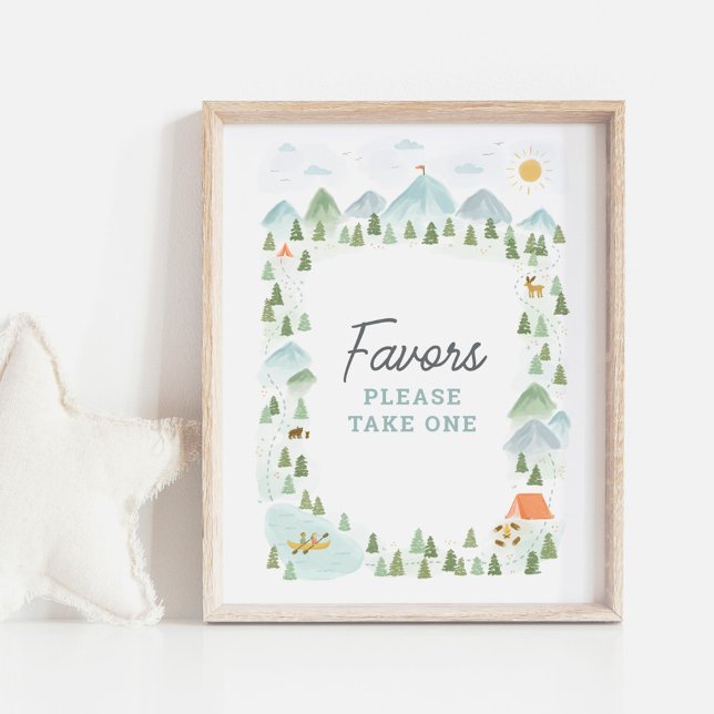 Póster Rótulo Camping Birthday Favors (Subido por el creador)