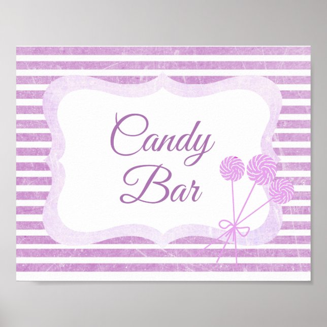 Póster Rótulo Candy Bar Poster Purple Lollipops (Frente)