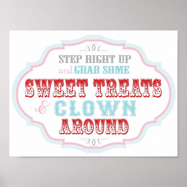 Póster Rótulo Candy Booth para el Circo de Carnaval Cumpl (Frente)