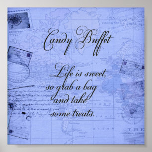 Póster Rótulo Candy Buffet
