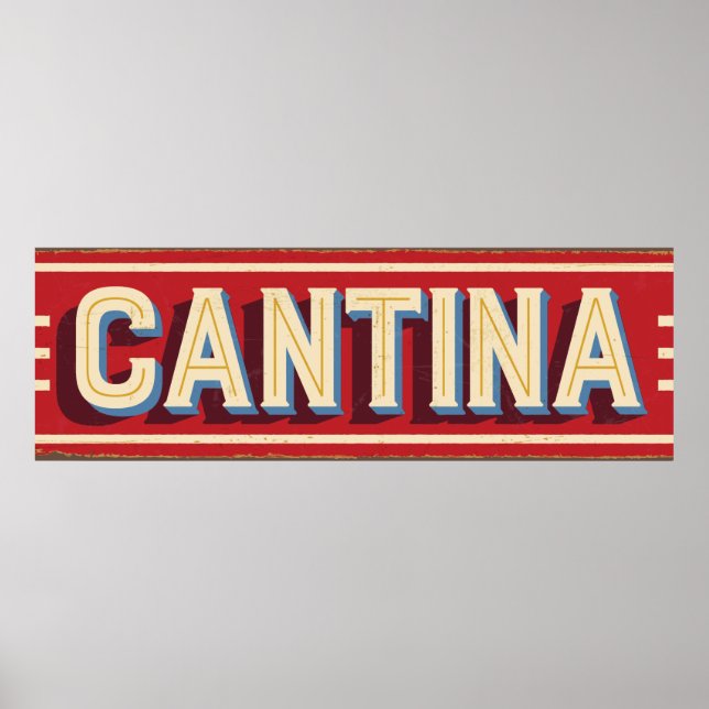 Póster Rótulo Cantina (Frente)