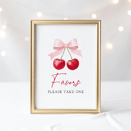 Póster Rótulo Cherry Baby Shower Favors