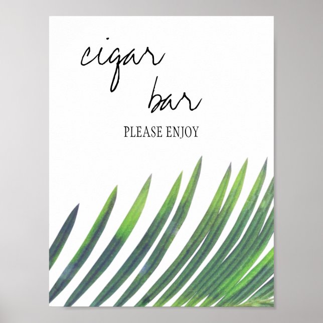 Póster Rótulo Cigar Bar - Boda de la vegetación (Frente)