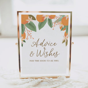 Póster Rótulo Citrus Advice and Wiers Bridal Shower