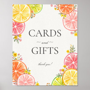 Póster Rótulo Citrus Floral Little Cutie Cards and Gifts