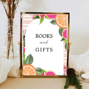 Póster Rótulo Citrus Naranja Greenery Cutie Books & Gifts