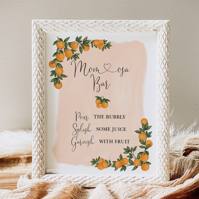 Póster Rótulo Citrus Naranja Greenery Cutie Momosa Bar (Subido por el creador)