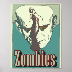 Póster Rótulo clásico de zombies