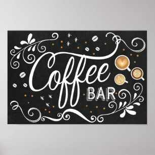 Póster Rótulo Coffee Bar