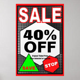 Póster RÓTULO comercial de VENTA/plantilla de poster