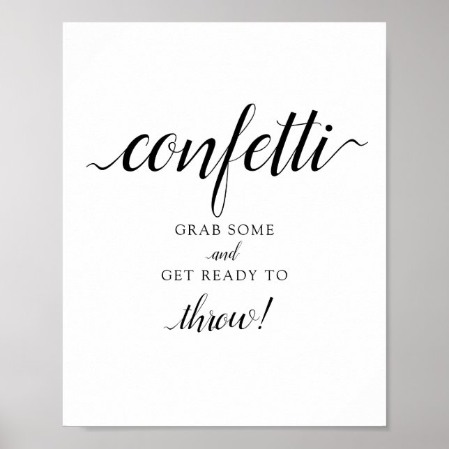 Póster Rótulo "Confetti", Boda de caligrafía (Frente)
