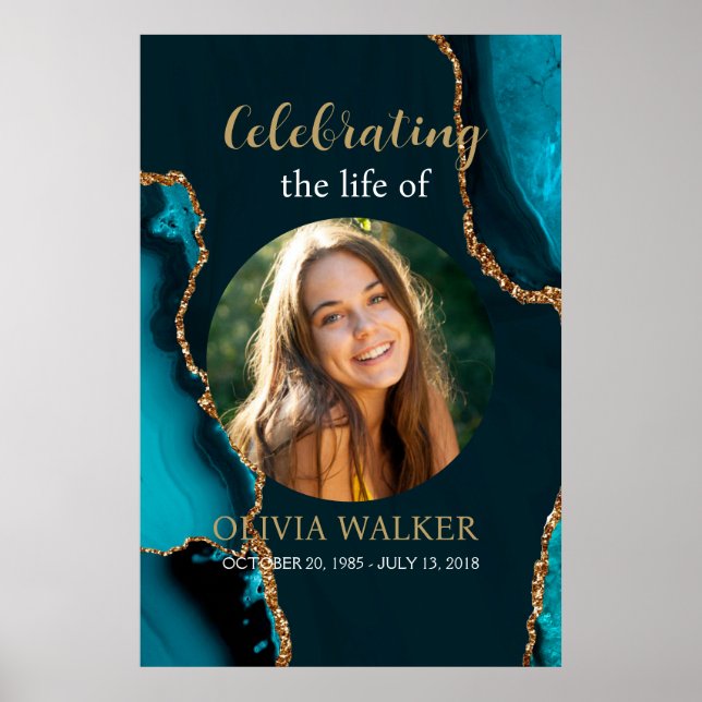 Póster Rótulo conmemorativo del funeral de la Fotos Turqu (Frente)