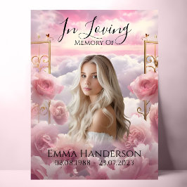 Póster Rótulo conmemorativo del jardín celestial de Rosas