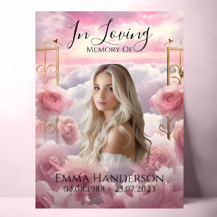 Póster Rótulo conmemorativo del jardín celestial de Rosas