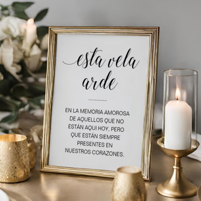 Póster Rótulo conmemorativo Esta Vela Arde Boda en españo (Subido por el creador)
